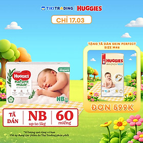 Tã Dán Siêu Cao Cấp Huggies Platinum Naturemade NB60 (60 Miếng)