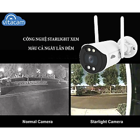 Mua CAMERA IP WIFI NGOÀI TRỜI VITACAM VB1088 - FULL HD 1080P - Ban đêm có màu - Hàng chính hãng