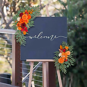 2x Artificial Floral Swag Wedding Arch Flower Swag Hanging Welcome Sign Flowers Floral Arrangement Swag for Table Wall Drapes