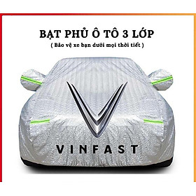 Bạt Phủ Ô Tô VINFAST FADIL, LUX A 2.0, LUX SA 2.0, Chất Liệu Bạt Tráng Nhôm 3 lớp, có phản quang
