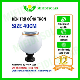 Mua Đèn Năng Lượng Mặt Trời MIFIDI | Đèn Trụ Cống size 40cm hình tròn TCTS40