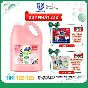 Nước Rửa Chén Sunlight Mềm Dịu Hương Bưởi Tây & Hoa Anh Đào Chai 3.6kg