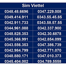 Sim số đẹp Viettel - Số dễ nhớ, thần tài, số cặp - Chọn Số Theo List DS01 - Đăng ký đúng chủ