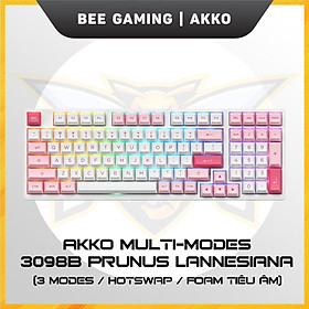 Mua Bàn phím cơ không dây chính hãng AKKO 3098B Multi-modes Prunus Lannesiana (Bluetooth 5.0 / Wireless 2.4Ghz / Hotswap / Foam tiêu âm