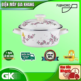 Nồi tráng men FUJIHORO 18cm, 1.8L ( Hoa văn Sakura tím) SKW-12, Sử dụng bếp từ