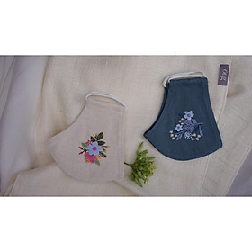 Khẩu Trang Thêu Linen, Thoáng Khí, Chống Bụi, Thời Trang