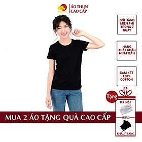 Áo thun nữ đen trơn Gold Rhino 100% cotton