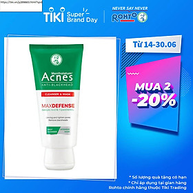 Kem rửa mặt và Mặt nạ ngăn ngừa mụn đầu đen Acnes Anti-Blackhead Cleanser & Mask 100g