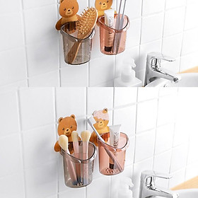 Mua Cốc đựng bàn chải kem đánh răng dán tường hình gấu cute