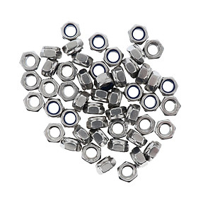 Stainless Steel Lock Nut Assortment 50Pcs M2.5 - M12 Nylon Insert Locknut
