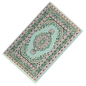 3-8pack  1/12 Dollhouse Miniature Rug Embroidery Cloth Mat Room Accs Green x1