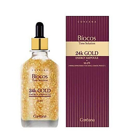 Tinh chất vàng đậm đặc giúp trẻ hoá da Coreana Biocos 24K Gold Energy Ampoule (Pure Gold) 100ml