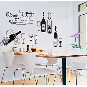 Decal dán tường (A bottle of wine) AmyShop DKN102 ( 70 x 150 cm)