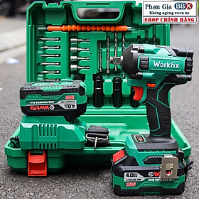Máy Siết Bulong Pin 21V WORKFIX Pin 10 Cell - Lực Siết 450Nm 100% Lõi Đồng Động Cơ Không Chổi Than (Bảo Hành 1 Năm)