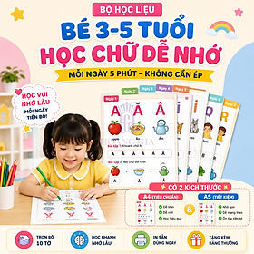 Bộ Học Chữ 7 Ngày Cho Bé 3-5 Tuổi | Học Vui Mỗi Ngày A4/A5 Có Ảnh Bé - Hoàng Gia Edu