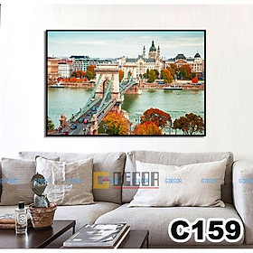 Tranh treo tường canvas 1 bức phong cách hiện đại Bắc Âu, tranh phong cảnh trang trí phòng khách, phòng ngủ, spa C156 - C-159
