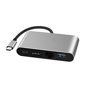 Bộ Chuyển Đổi Usb-C Sang Hdmi + Mạng Rj45 3.0hub Cho Ios Mac Otg