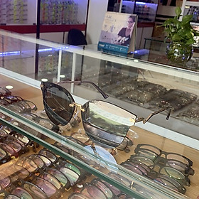 Kính mát nữ mắt trắng gương cao cấp, trọng bắt ốc siêu sang,from mắt bầu màu xám khói đẹp xuất sắc
