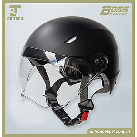 Nón Bảo Hiểm 1/2 Đầu Có Kính BOSS AT10