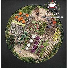 HANDMADE Bộ Tranh Thêu Chữ Thập Tự Làm Họa Tiết Hoa 3d- GÓI NGUYÊN LIỆU hoop DIY THÊU khu vườn - BÁCH HÓA NA NA