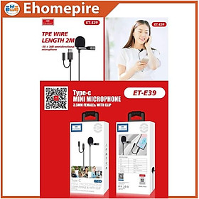 Mua Mic Thu Âm Mini Cho Điện Thoại Chân Type C kèm Jack Cắm Tai Nghe Earldom E39 - Hàng Chính Hãng