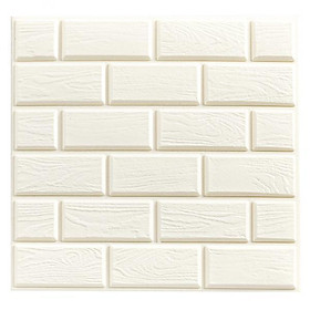 10X PE Foam 3D Brick Wall Sticker Self-Adhesive DIY Panels Waterproof White