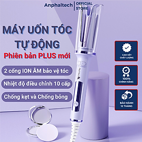 Máy Uốn Tóc Tự Xoay HuiHao, Máy Làm Tóc Xoăn Tự Động Xoay 360 Độ Tích Hợp ION ÂM Hiển Thị Nhiệt Độ, Điều Khiển 10 Cấp Độ