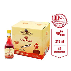 Nước mắm Khải Hoàn Phú Quốc 40 độ đạm 215ml thùng 6 chai