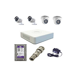 Trọn Bộ 4 Camera Hikvision 1080P (Nhà Riêng, Văn Phòng) Hàng Chính Hãng