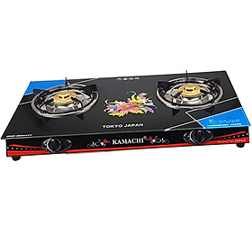 Bếp Ga Đôi Kamachi KM-212 Kiếng Cường Lực Đầu Đốt Mol Siêu Bền Điếu Inox Không Hoen Rỉ-Hàng Chính Hãng