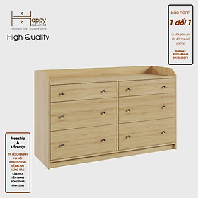 [Happy Home Furniture] CANA,  Tủ 3 tầng - 6 ngăn kéo ,  138cm x 46cm x 84cm ( DxRxC), THK_009