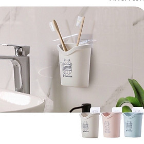 Mua                 Cốc Tiện Dụng Dán Tường Đựng Bàn Chải  Kem Đánh Răng  Chất Liệu Nhựa PP Cao Cấp Có Lỗ Thoát Nước