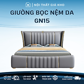 Giường Ngủ Bọc Nệm Da Adora GN15 Phong Cách Châu Âu Nhẹ Nhàng, Sang Trọng, Giường Cưới - Kích Thước 1m8