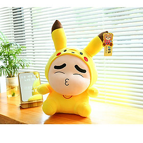 Gấu Bông Shin Cosplay Pikachu GB301 (Tặng 1 Móc Khóa Dây Da Pu Đính Đá Màu Ngẫu Nhiên)