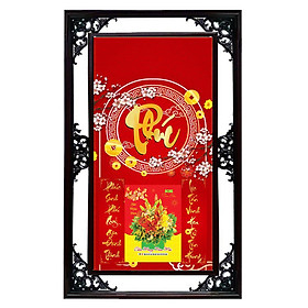 Lịch Cao Cấp 2021 Dán Nổi Chữ Phúc 03 Nền Đỏ Khung Đôi (50x82 Cm)