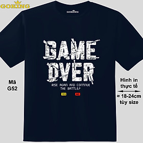 GAME OVER, mã G52. Áo thun in chữ siêu đẹp cho nam nữ, form unisex. Áo phông hàng hiệu Goking, quà tặng cao cấp cho gia đình, cặp đôi, doanh nghiệp - Navy, vải thun lạnh - M