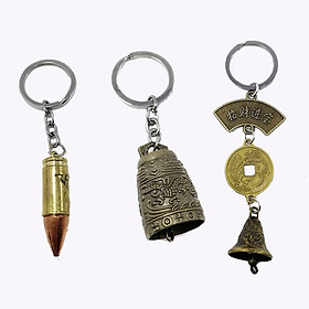 Combo 3 kiểu móc khóa chất liệu đồng