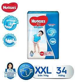 Tã dán Huggies Dry Jumbo XXL 34 (Trên 14kg) - Gói 34 miếng