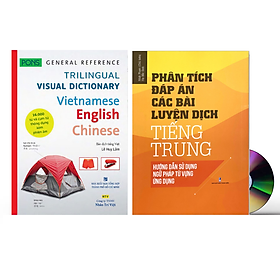 Hình ảnh Combo 2 sách Từ điển hình ảnh Tam Ngữ Trung Anh Việt  16000 từ có mp3 nghe qua app– Pons General Reference Visual English Vietnamese Chinese Trilingual Dictionary +Phân tích đáp án các bài luyện dịch Tiếng Trung +DVD tài liệu