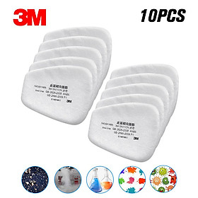 3M 5N11 10PCS Filter Cotton & 2PCS 501 Filter cover N95 Particulate Filter for Gas Mask Respirator Use with 6000 Series Filter Cartridges