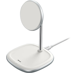 Đế giữ điện thoại tích hợp sạc nhanh không dây Baseus Swan Magnetic Desktop Bracket Wireless Charger cho iPhone 12 series (15W, Magsafe Wireless charge) - Hàng chính hãng