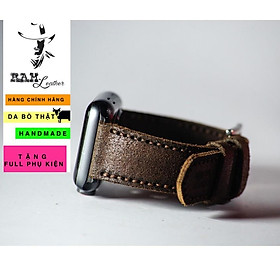 Dây đồng hồ da bò handmade bền chắc cao cấp RAM Leather vintage - tặng khóa chốt và cây thay dây