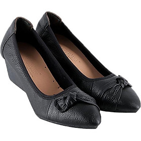 Giày Nữ Da Bò 5 Phân Huy Hoàng HT7942 - Đen