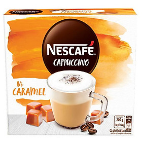 Cà Phê Hòa Tan Nescafé Cappuccino Vị Caramel (Hộp 10 Gói x 20g) - BAO BÌ MỚI