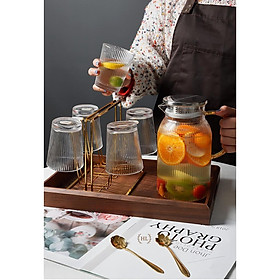Mua Bình cốc thuỷ tinh phong cách NORDIC kiểu kẻ Sọc | BỘ BÌNH CỐC BOROSILICATE SIÊU NHẸ - CHỊU NHIỆT - CƯỜNG LỰC
