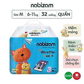 Set 2 Miếng Tã Bỉm Quần NABIZAM Ultra Thin Mỏng Vượt Trội