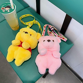 Túi Đeo Chéo Gấu Bông Hình Gấu Pooh - Túi Đeo Vai Hoạt Hình Dễ Thương