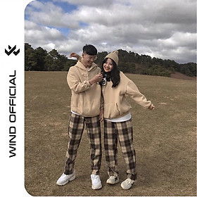 Quần baggy Wind ống suông unisex Caro ống rộng nam nữ ullzang