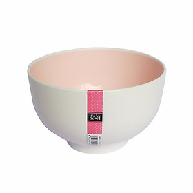 Mua Tô nhựa tròn màu trắng lòng màu hồng - xanh 13.7cm x 8.5cm nội địa Nhật Bản (Size trung)