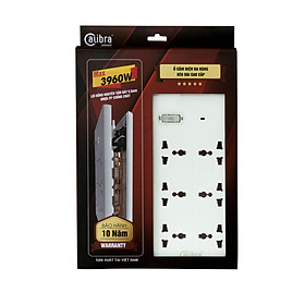 Mua Ổ cắm điện  Calibra 6 Ổ 1 Công Tắc 4000W CSU-6K1A  An toàn  siêu chịu tải / Hàng chính hãng